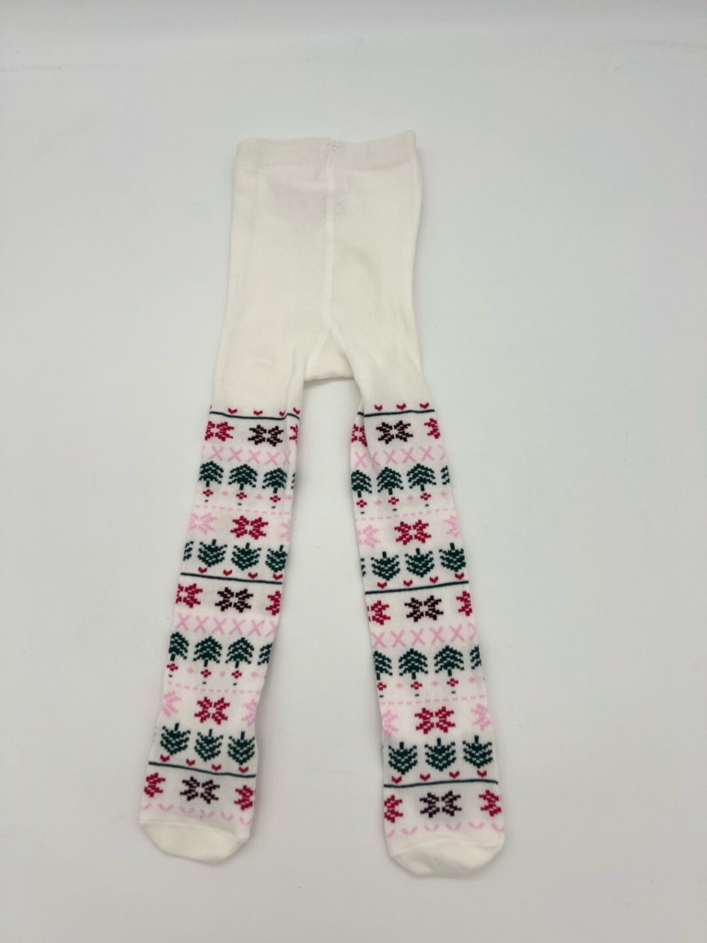 The Children’s Place Girls  Pines/snowflakes No Slip Thighs Pantyhose 2T/3T